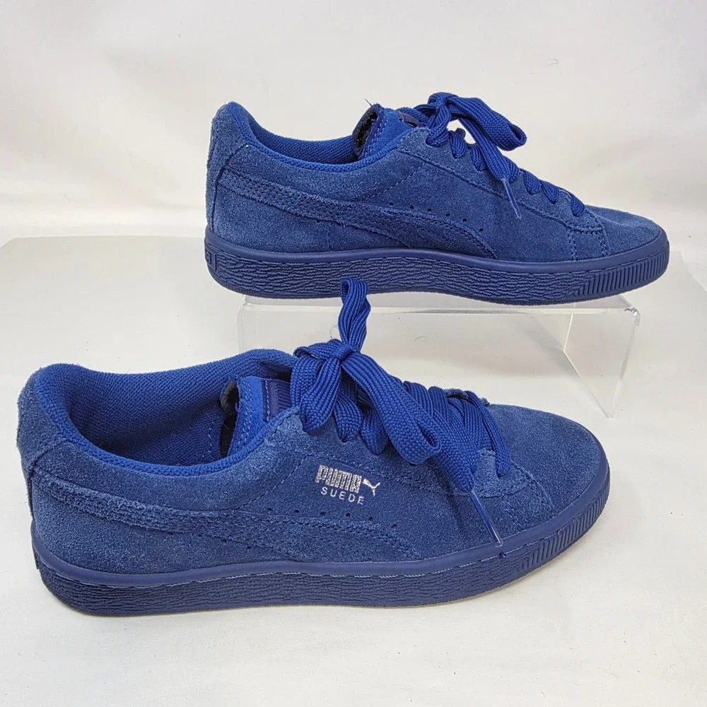 Puma Suede Classic Sneakers Mens 8 Blue Low Top Suede Trainers Monochromatic